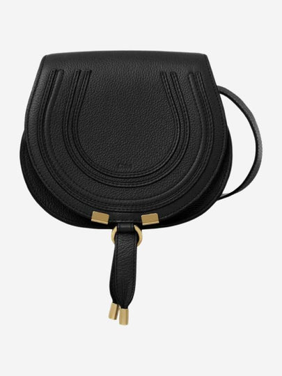 Marcie Saddle Small Grained Leather Cross Bag Black - CHLOE - BALAAN 2