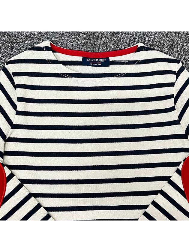 Kids VAUJANY Heart Patch Long Sleeve T shirt 9174 ECRU MARINE - SAINT JAMES - BALAAN 4