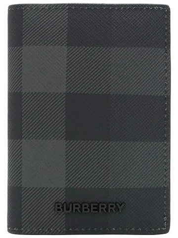 Check Half Card Wallet Grey - BURBERRY - BALAAN 1