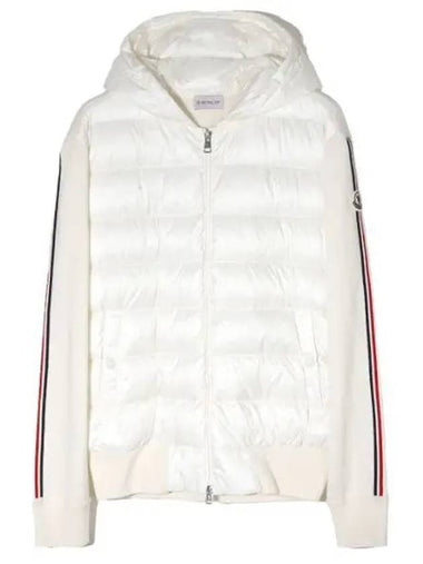 Logo patch padded cardigan jumper - MONCLER - BALAAN 1