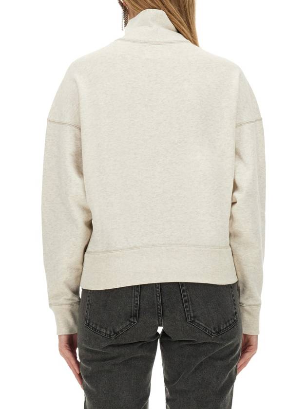 Ross Stand-Up Collar Short Cotton Sweatshirt Ecru - ISABEL MARANT ETOILE - BALAAN 8