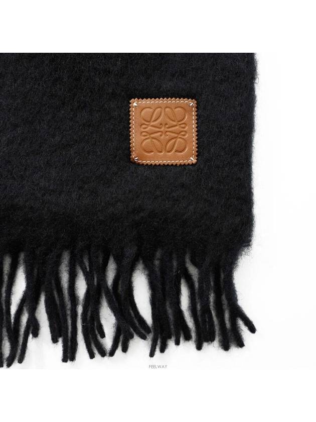 Anagram Fringe Mohair Scarf Black - LOEWE - BALAAN 5