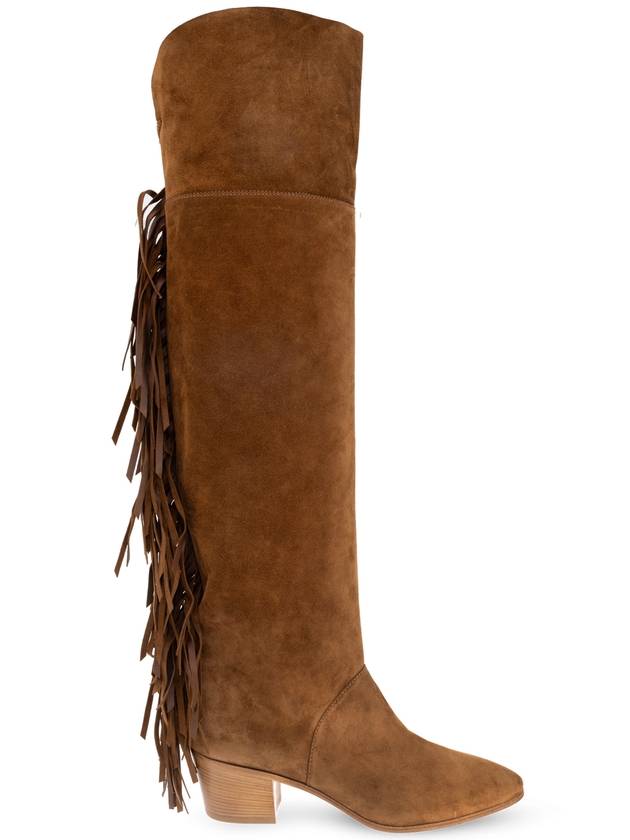 Casadei Suede Heeled Boots, Women's, Brown - CASADEI - BALAAN 1