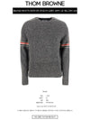 Intarsia Mohair Arm Banding Tweed Knit Top Grey - THOM BROWNE - BALAAN 3