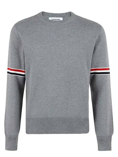 Men's Milan Stitch Armband Crew Neck Knit Top Light Grey - THOM BROWNE - BALAAN 2