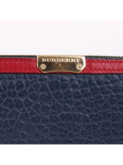 Alvington Navy two tone zipper long wallet - BURBERRY - BALAAN 2