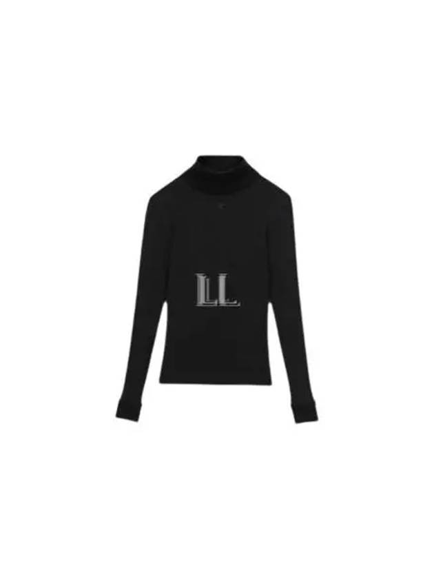 Embroidered Logo Techno Mock Neck Long Sleeve T-Shirt Bag Rack - COURREGES - BALAAN 2