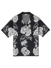 Men's Viscose Short Sleeve Shirt Black - VALENTINO - BALAAN 2