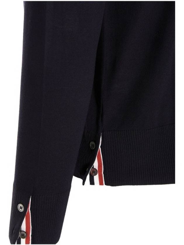 4 Bar Armband Classic Merino Wool Knit Top Navy - THOM BROWNE - BALAAN 5