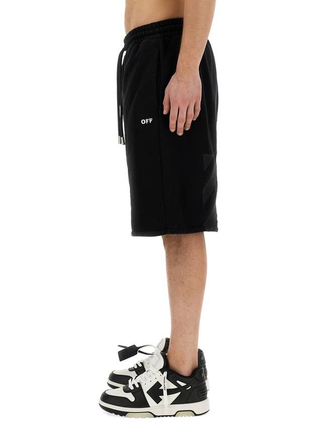 short pants OMCI013S24FL E002 1001 BLACK - OFF WHITE - BALAAN 4