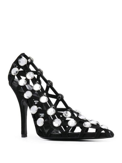 The Attico Grid 105Mm Rhinestone-Embellished Pumps, Brand Size 39 ( US Size 9 ) - THE ATTICO - BALAAN 2