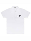 Men's Black Heart Waffen Short Sleeve Polo Shirt White - COMME DES GARCONS - BALAAN 2