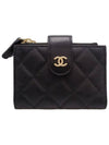 Women s AP1928 Classic Double Zipper CC Logo Caviar Siamese Card Wallet - CHANEL - BALAAN 1