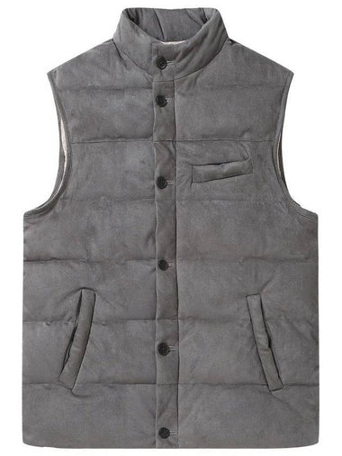 Suede Padding Vest Grey - SOLEW - BALAAN 1