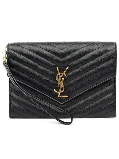 Grain De Poudre Cassandre Clutch Bag Black - SAINT LAURENT - BALAAN 2