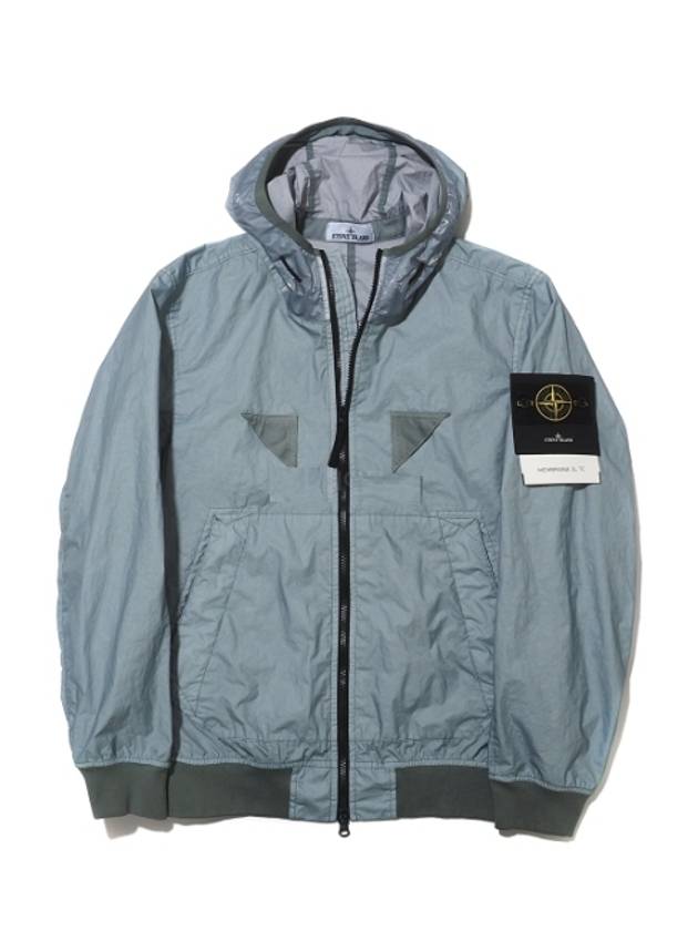 Wappen Patch Nylon Hooded Jacket  Blue - STONE ISLAND - BALAAN 2