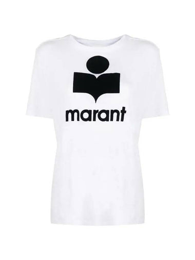 Zewel Print Cotton Short Sleeve T-Shirt White - ISABEL MARANT - BALAAN 1