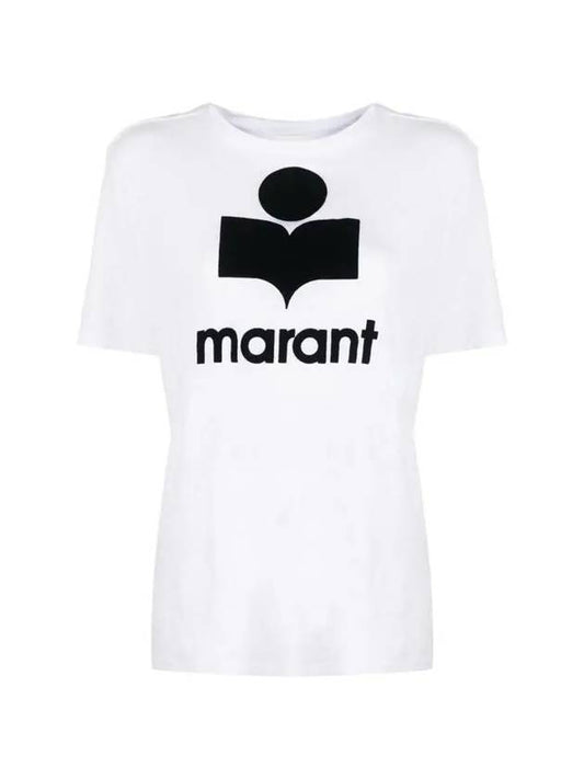Zewel Logo Short sleeve T shirt White - ISABEL MARANT ETOILE - BALAAN 1