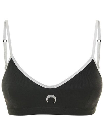 Moon Logo Contrast Bra Black - MARINE SERRE - BALAAN 2