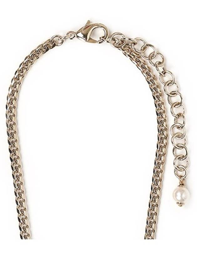 CC Heart Pearl Crystal Necklace Black Gold - CHANEL - BALAAN 5