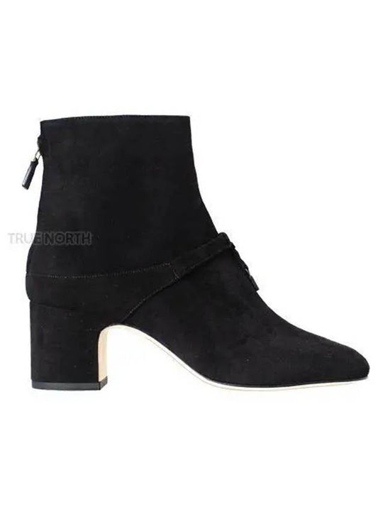 Women's Maxi Charm Suede Goatskin Middle Boots Black - LORO PIANA - BALAAN 2