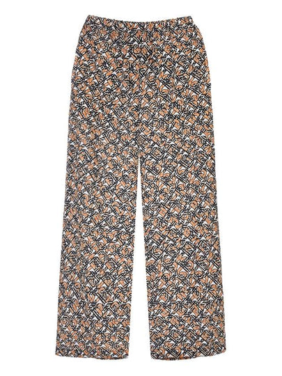 Monogram Print Silk Wide Pants - BURBERRY - BALAAN 2