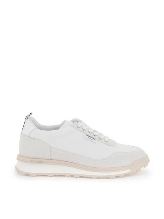 Eco Nylon Alumni Low Top Sneakers White - THOM BROWNE - BALAAN 1