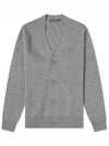 Keve Face Wool V-neck Cardigan Grey Melange - ACNE STUDIOS - BALAAN 1