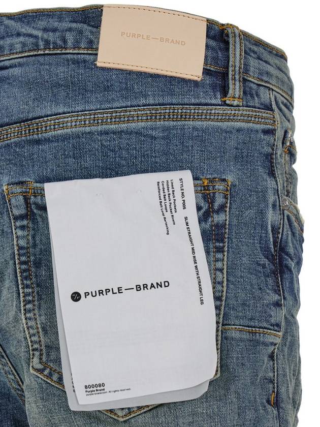 Blue Skinny Jeans With Crinkled Effect In Cotton Blend Denim Man - PURPLE BRAND - BALAAN 3