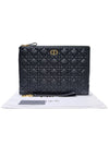 Women s S5086UWHC Caro Large Black Cannage Daily Pouch Clutch Bag Strap - DIOR - BALAAN 10