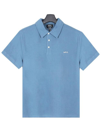 Austin Embroidery Logo Polo Shirt Blue - A.P.C. - BALAAN 2