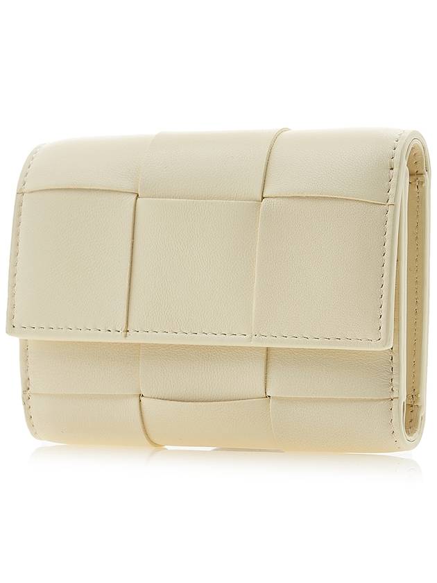 Cassette Tri-Fold Zipper Half Wallet Chamomile - BOTTEGA VENETA - BALAAN 3