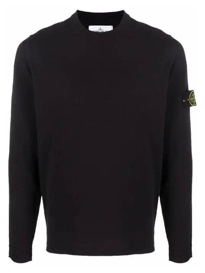 Wappen Patch Crew Neck Knit Top Navy - STONE ISLAND - BALAAN 2