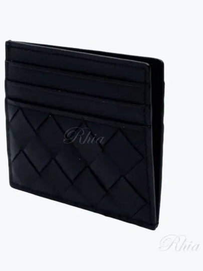 Intrecciato Leather Card Wallet Midnight Blue - BOTTEGA VENETA - BALAAN 2