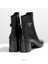 Triangle Logo Leather Middle Boots Black - PRADA - BALAAN 7