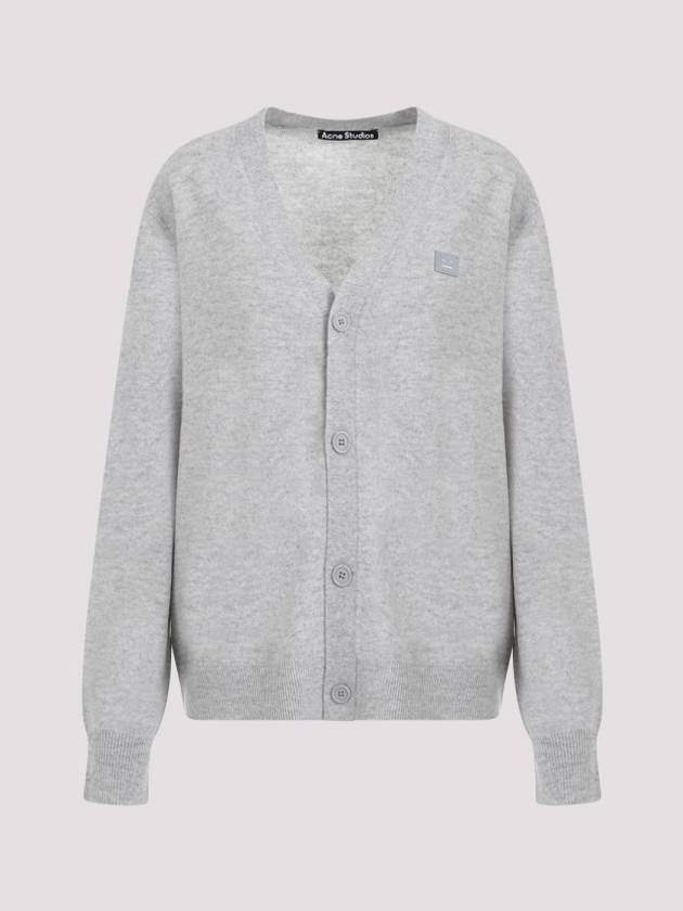 Keve Face Wool V-neck Cardigan Grey - ACNE STUDIOS - BALAAN 2