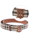 Check Monogram Decorative Leather Belt Beige - BURBERRY - BALAAN 2