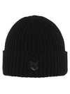 Wool Fox Head Beanie Black - MAISON KITSUNE - BALAAN 3