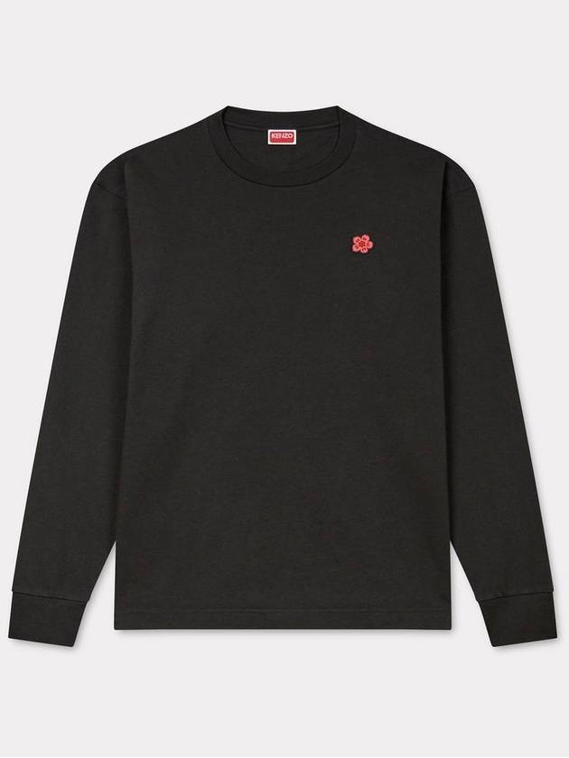 Boke Flower Embroidery Cotton Long Sleeve T-Shirt Black - KENZO - BALAAN 2