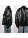 Triangle Pouch Nappa Leather Bomber Jacket Black - PRADA - BALAAN 4