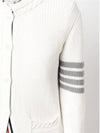 Cotton Jersey Flower 4 Bar V Neck Cardigan White - THOM BROWNE - BALAAN 6