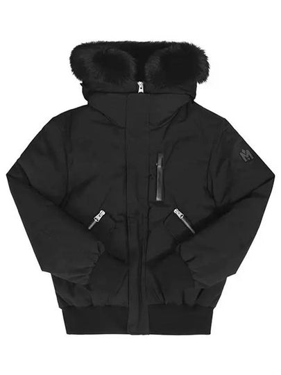 Dixon Nordic Tech Down Blue Fur Bomber Jacket Black Gold - MACKAGE - BALAAN 2