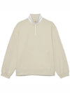 Rib Collar French Terry Quarter Zip Pullover Long Sleeve T-shirt Beige - G/FORE - BALAAN 2