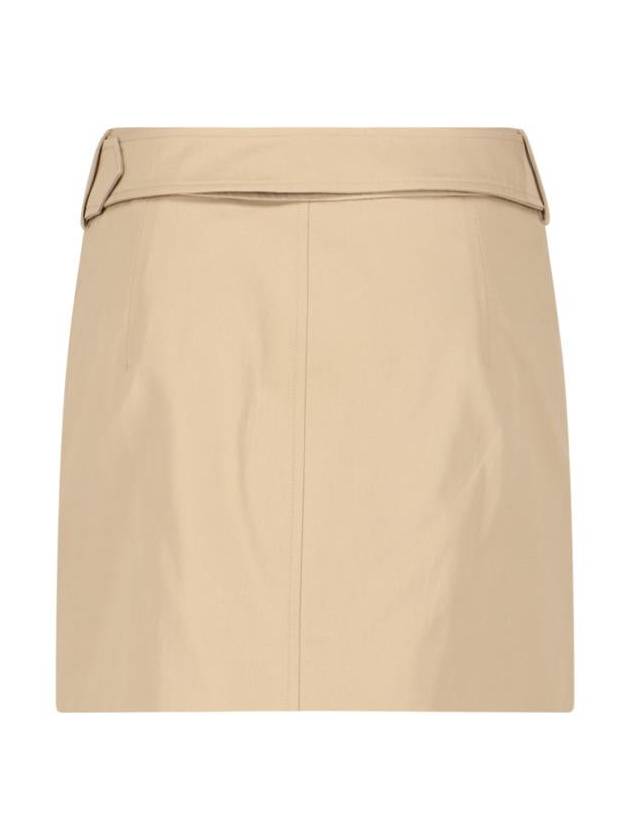 Women's Cotton Gabardine Mini Trench A-Line Skirt Beige - BURBERRY - BALAAN 4