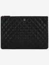 Classic Gold Hardware Caviar Large Calfskin Clutch Bag Black - CHANEL - BALAAN 2