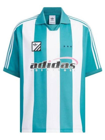 Trefoil Logo Play Football Graphic Pk Shirt Mint White - ADIDAS - BALAAN 1