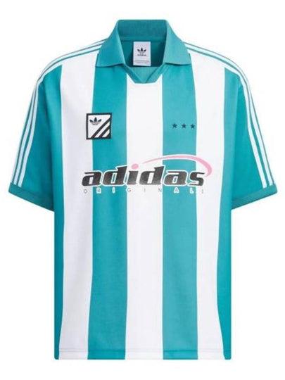 Trefoil Logo Play Football Graphic Pk Shirt Mint White - ADIDAS - BALAAN 2