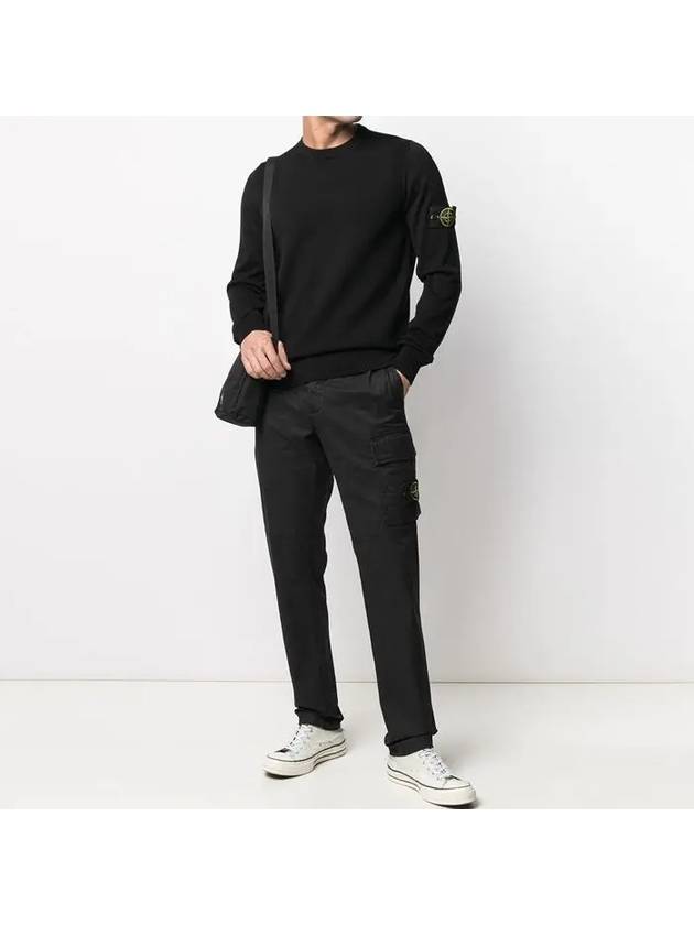 Wappen Patch Cotton Knit Top Black - STONE ISLAND - BALAAN 4