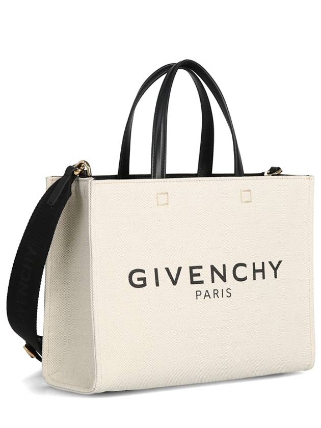 Small Canvas Tote Bag Beige Black - GIVENCHY - BALAAN 3