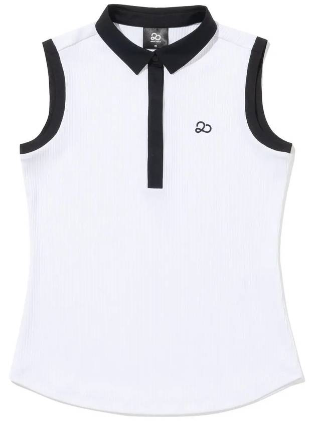 Ribbed Hidden Snap Basic Sleeveless WHITE - 20THHOLE - BALAAN 1